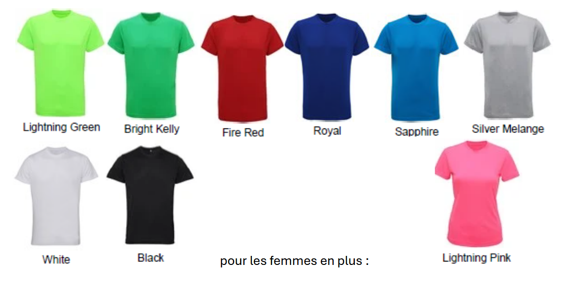 couleur des t-shirts
